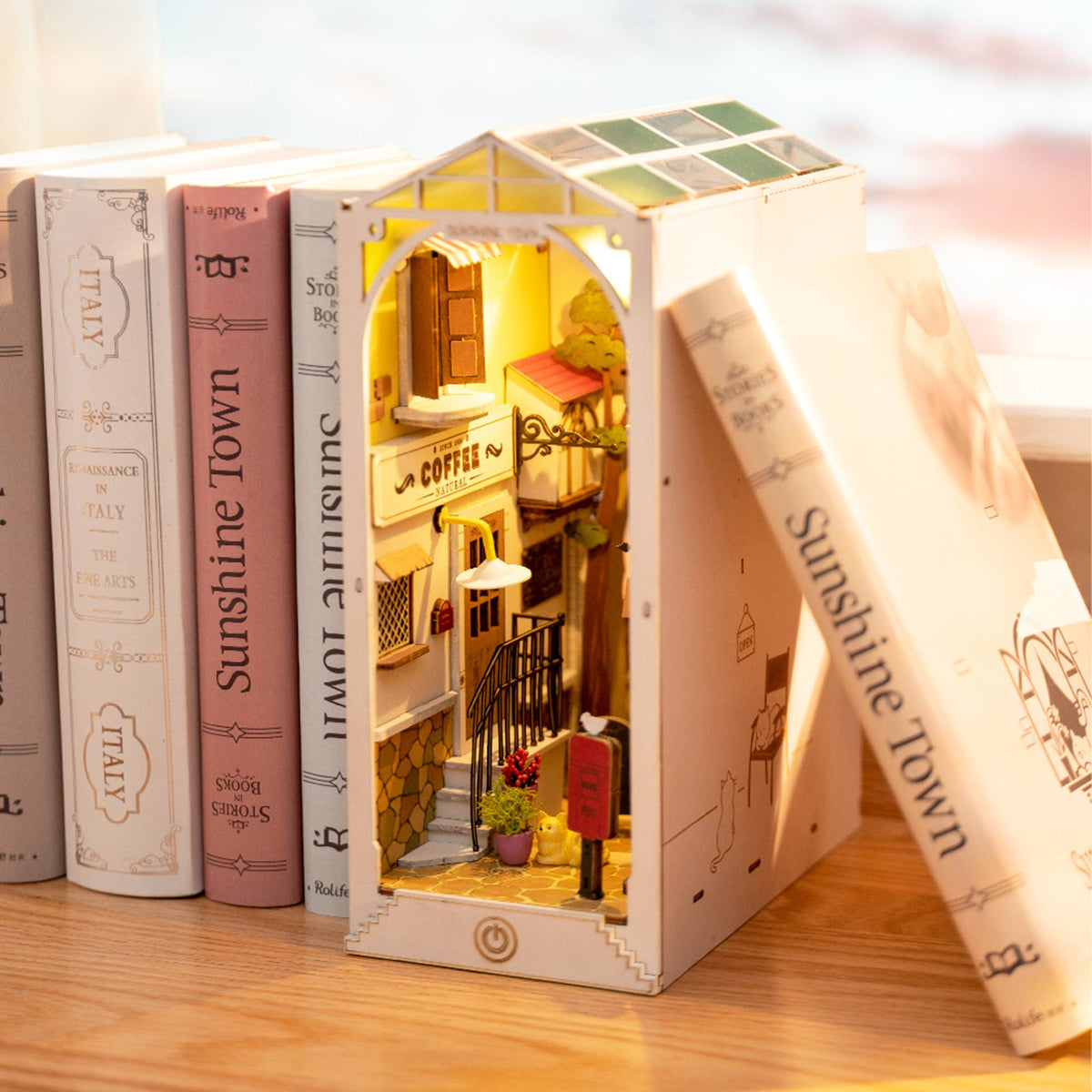 DIY Miniature House Book Nook Kit: Sunshine Town