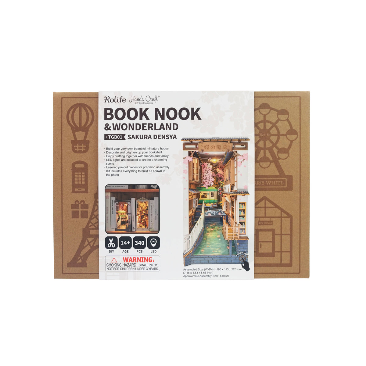 DIY Miniature House Book Nook Kit: Sakura Densya