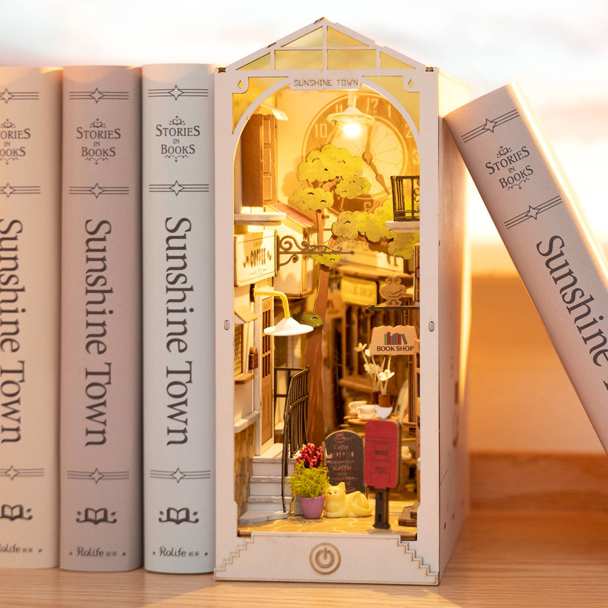 DIY Miniature House Book Nook Kit: Sunshine Town