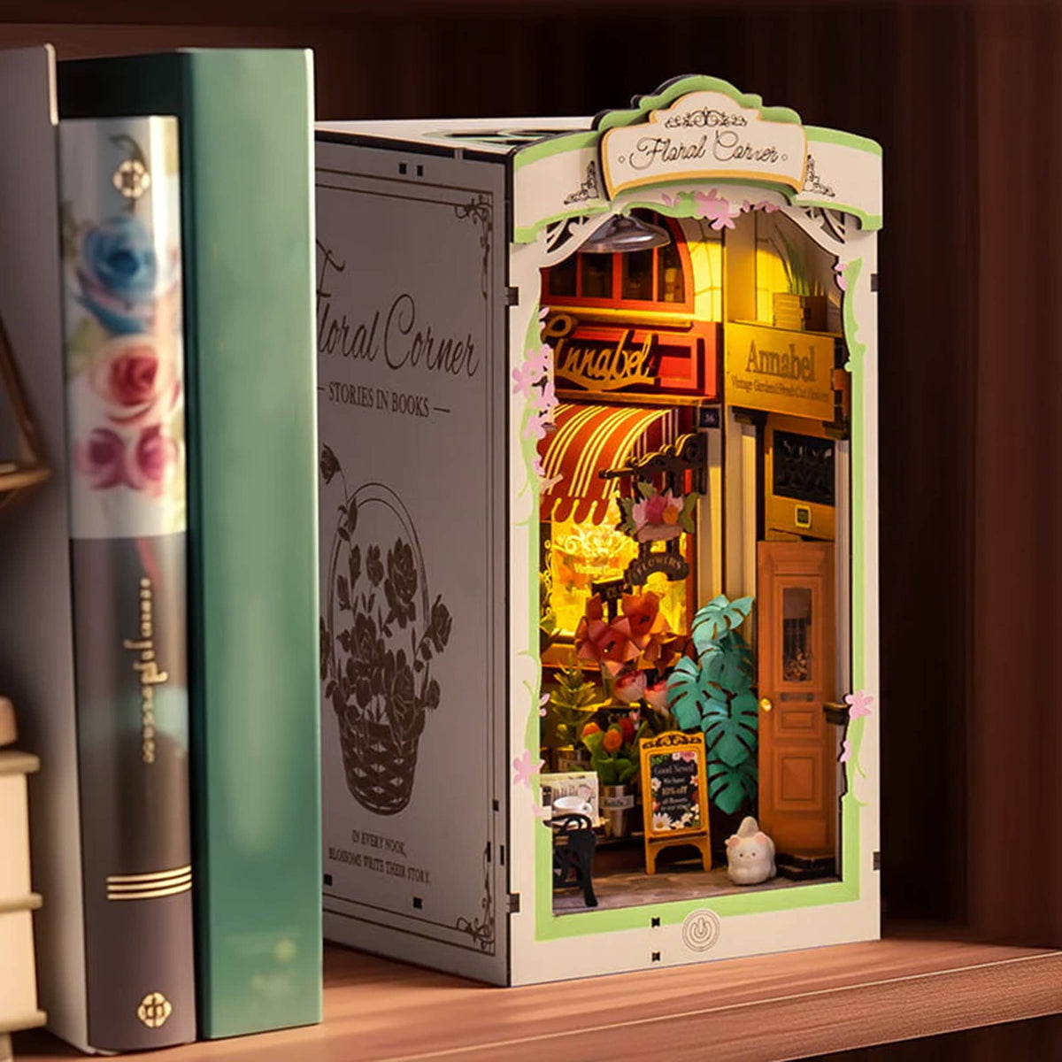 DIY Book Nook Kit: Floral Corner with Dust Cover