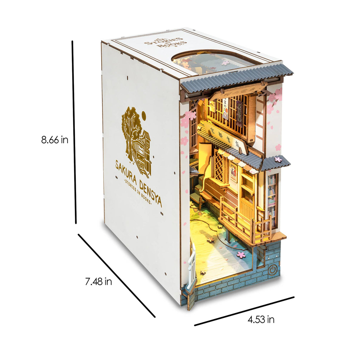 DIY Miniature House Book Nook Kit: Sakura Densya