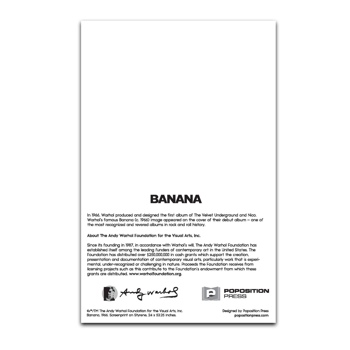 Andy Warhol Pop Up Banana Greeting Card