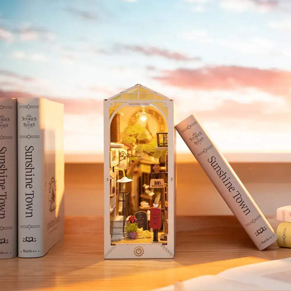 DIY Miniature House Book Nook Kit: Sunshine Town